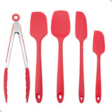 Jogo De Espátulas Pegador Silicone Utensílios Confeitaria