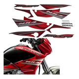 Jogo De Faixa Nx400 Falcon 2008 Vermelho Adesivo Nx 400 Moto