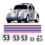 Jogo De Faixas Adesivos P/ Fusca Herbie 53 E New Beetle