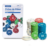 Jogo De Fichas Para Poker 100 Fichas Plastico Estojo Tradici