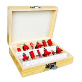 Jogo De Fresas Para Tupia Com Maleta Kit 12 Peças 1/4 6,35mm