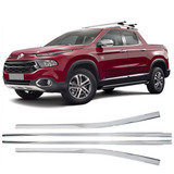 Jogo De Friso Cromado Fiat Toro Pestana Para Janela 4 Peças