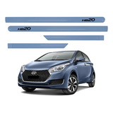 Jogo De Friso Lateral Porta Hyundai Hb20 Azul Sky 2016 2017