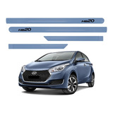 Jogo De Friso Lateral Porta Hyundai Hb20 Azul Sky 2017 2018