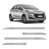 Jogo De Friso Lateral Slim Hb20 Prata Metal Nome Cromado