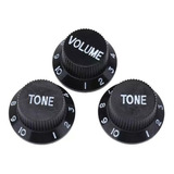 Jogo De Knob Para Guitarra Stratocaster Knobs Preto