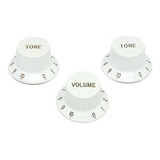 Jogo De Knobs 2 Tones + 1 Volume Brancos P/ Guitarra Strato