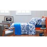 Jogo De Lençol Cama Casal Box Disney Mickey E Minnie 4 Peças Cor Azul Desenho Do Tecido Mickey E Minnie Blue