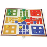 Jogo De Ludo Tabuleiro Em M.d.f Peças Em Madeira (25x25cm)
