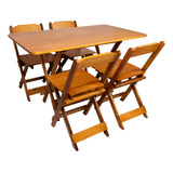 Jogo De Mesa Dobrável 120x70 C/ 4 Cadeiras Bar Restaurante