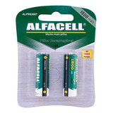 Jogo De Pilhas Recarregável Alfacell Ni-mh 1.2v Aa 1800mah 2