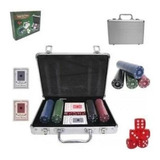 Jogo De Poker 200 Fichas Numeradas 2 Baralhos 5 Dados Maleta
