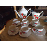 Jogo De Porcelana Pozzani: Bule, Leiteira E Xícaras De Café