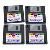 Jogo De Porta Copos 4 Peças Disquete Floppy Retro Yaay!