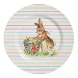 Jogo De Pratos Raso Pascoa Alleanza Color Rabbits C/6 Und 1ª