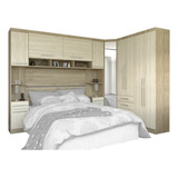 Jogo De Quarto Casal Modulado 6 Peças Master 005 Avelã Rústi