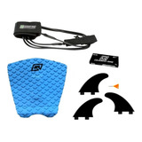 Jogo De Quilhas S5 Deck Prancha Surf Leash Surf 6´ Parafina