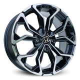 Jogo De Rodas Aro 16 4x100 Honda Fit City M16 Krmai + Bicos Cor Preta Diamantada