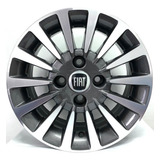 Jogo De Rodas Fiat Aro 13 4x98 Palio Uno Fiorino Siena S190 Cor Grafite Diamante