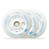 Jogo De Rodas Traxart Inline Com Led 125mm/85a - Branco