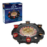 Jogo De Shot Roleta / Roda Com 6 Copos 30ml + 2 Esferas