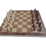 Jogo De Xadrez Damas Gamão Madeira P Viagens 34x34cm Chess