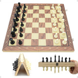 Jogo De Xadrez Dobrável Magnético Madeira Pronta Entrega