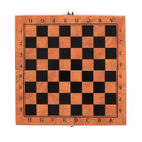 Jogo De Xadrez Gamão Dama Tabuleiro Madeira Dobrável 30x30cm
