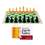 Jogo De Xadrez Jaehrig Oficial Com Peso + Tabuleiro 48x48