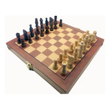 Jogo De Xadrez Oficial Kit Peças E Tabuleiro Madeira 35x35cm