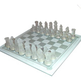 Jogo De Xadrez Profissional Peças Em Vidro Tabuleiro 25x25 