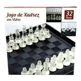 Jogo De Xadrez Tabuleiro Em Vidro Luxo 20x20 32 Peças Game
