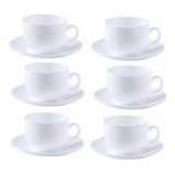 Jogo De Xícaras Com Pires Café 150ml Íris La Opala 12 Pçs