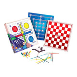 Jogo Educativo 4 Em 1 Dama Ludo Trilha Pega Varetas Xalingo