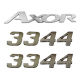 Jogo Emblema Adesivo Cromado Caminhão Mb 3344 Axor