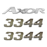 Jogo Emblema Adesivo Cromado Caminhão Mb 3344 Axor