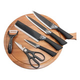 Jogo Facas Inox Profissional Kit 6 Peças Churrasco Cozinha 