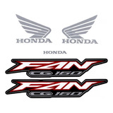 Jogo Faixa Adesiva Completa Honda Fan 160 Ano 2023 Vermelha