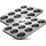 Jogo Formas Cupcake Assadeira Bolo Antiaderente Kit 2x