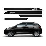 Jogo Friso Lateral Facão Hyundai Hb20 Preto Onix 2020 2021
