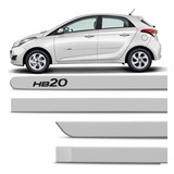 Jogo Friso Lateral Hb20 Hatch 12 A 19 Prata Tipo Borrachão