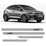Jogo Friso Lateral Hb20 Hatch 2013 A 2019 Prata Metal