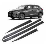 Jogo Friso Lateral Nissan Kicks Cinza Grafite Cor Originais