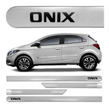 Jogo Friso Lateral Onix 2013 2014 2015 Prata Switchblade