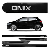 Jogo Friso Lateral Porta Gm Onix Preto Ouro Negro Ano 2016
