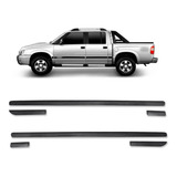 Jogo Friso Lateral S10 Cabine Dupla 2001 A 2011 6pcs Preto