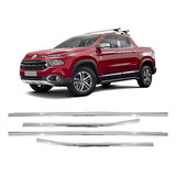 Jogo Friso Pestana Janela Fiat Toro Cromado 2015 2016 2017
