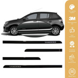 Jogo Friso Slim Lateral Sandero Renault Grafia Cor Original