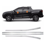 Jogo Frisos Pestana Janela Fiat Toro Cromado 2016 2017 2018