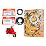 Jogo Juntas + 2 Retentores Virabrequim Vespa Px 200 Piaggio